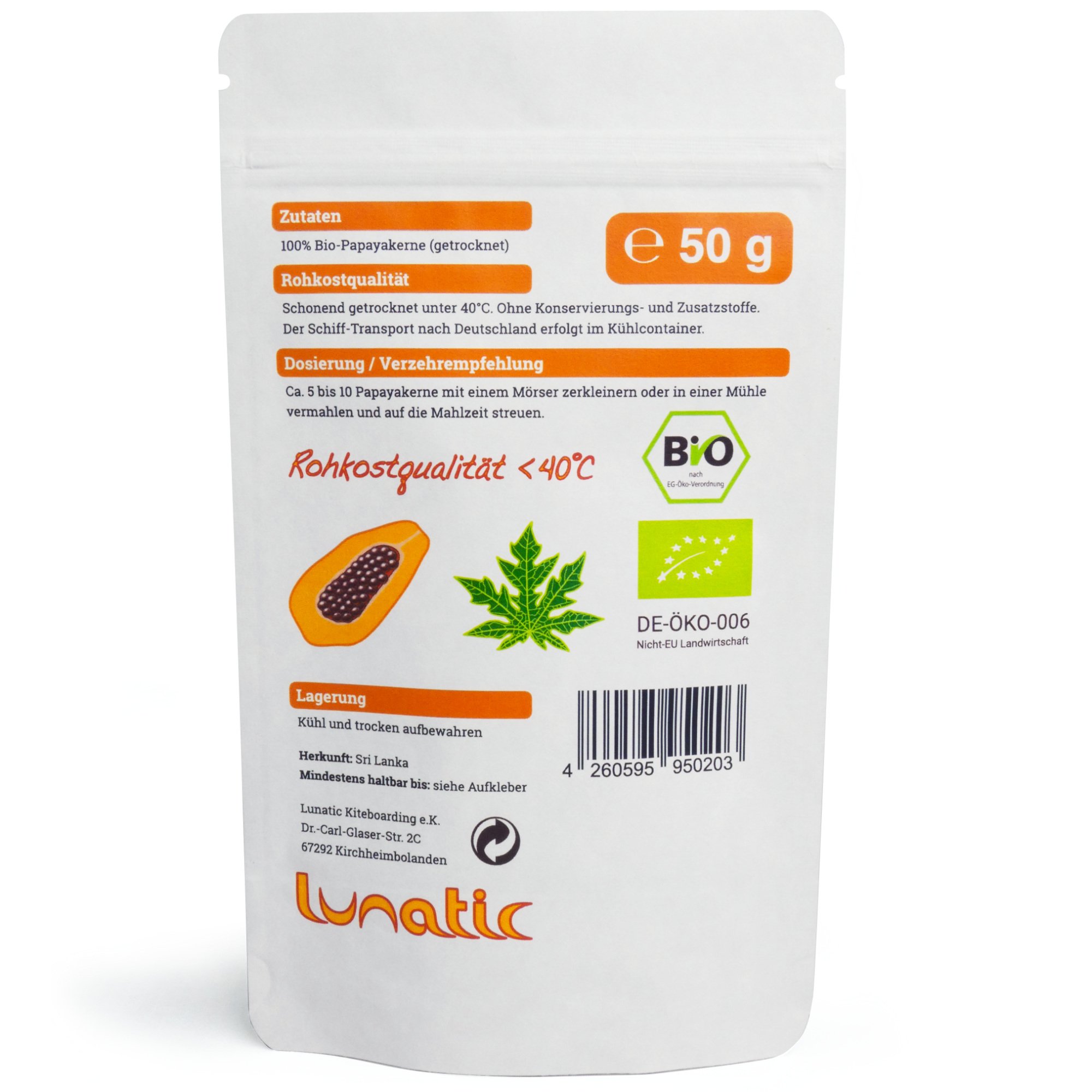 Papaya-Kerne In Kapseln - 90 Stück, Roh & Vegan Aus Natürlichem Anbau Ohne Gentechnik